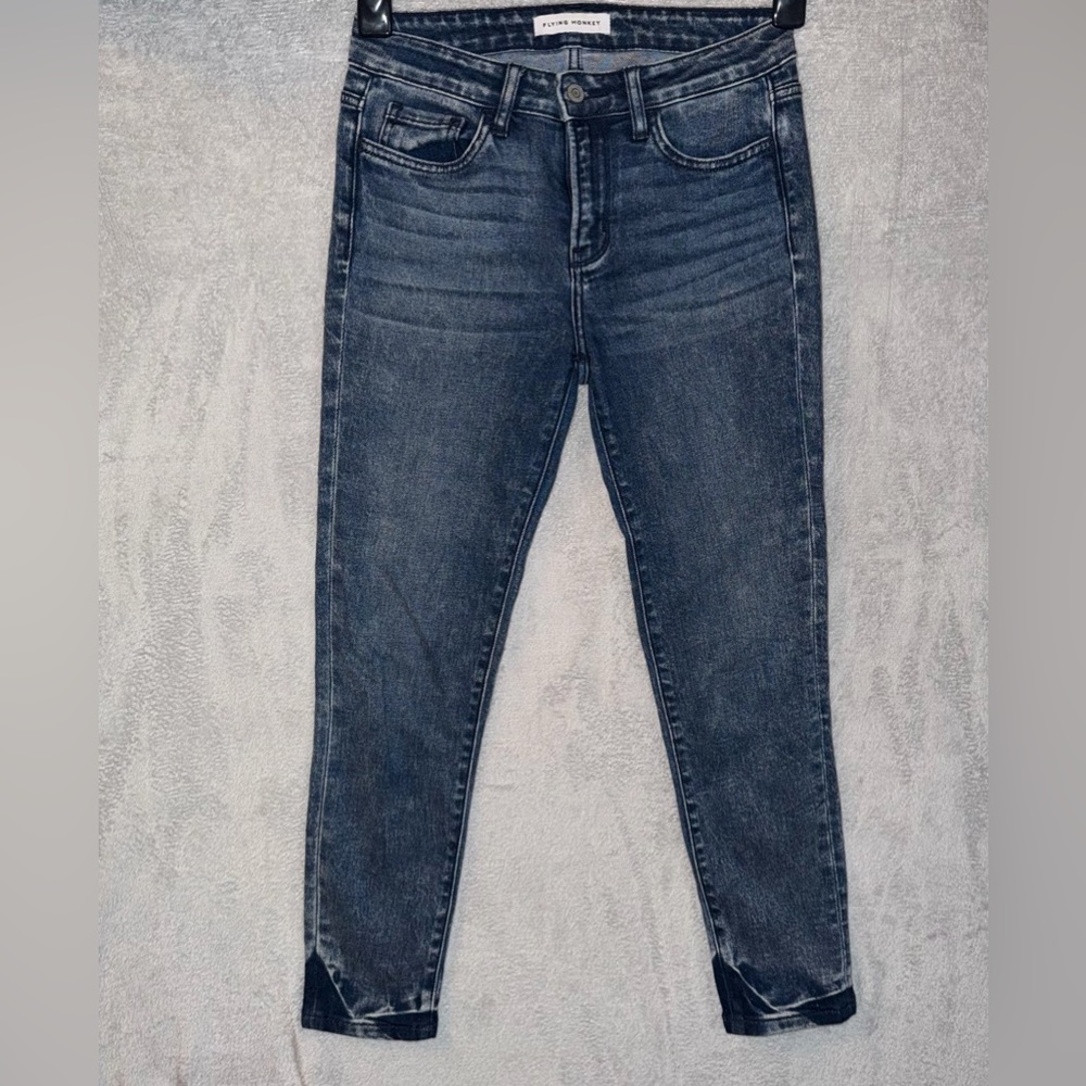Flying Monkey Women's Mid Rise Skinny Ankle Jeans Size 27 Soft Stretch EUC